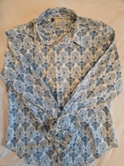 FINK Clothing Men’s L Regular Blue Floral Woven Long Sleeve Button-Up
