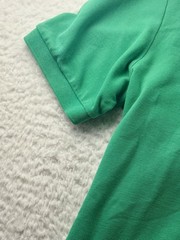 Chaps Men’s Large Shirt Natural Stretch Green Polo Collared Short Sleeve