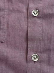 Vtg Stubbs Davis Men’s XL Metal Bull Button Western Cowboy Shirt