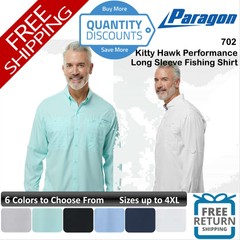 🔥 Paragon Men Kitty Hawk Performance Long Sleeve Fishing Shirt Up To 4XL 702