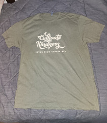 Next Level Apparel Men’s XL Green Crew Neck Seven Brew Coffee Graphic T-Shirt