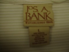 Jos. A. Bank Polo Shirt Men’s Large Beige White Stripe Modal Blend