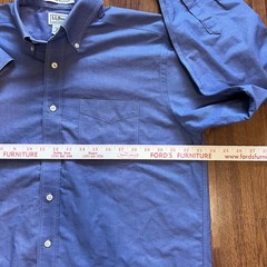 LL Bean Men’s shirt 16 35 Blue LS wrinkle Resistant Button Down Long Sleeve