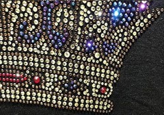 New Men Luxury Crown Rhinestones Fashion Diamond Black Long T-Shirt
