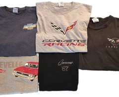 Vintage Classic Car T-Shirt Lot of 5 Size L-XL Corvette, Chevrolet, Camaro