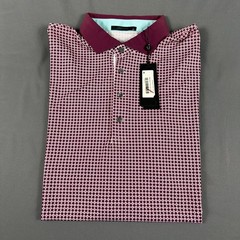 Greyson Golf Shirt Polo Sleeve Logo Cloud Clover Print XL Hawkeye NWT MSRP $118