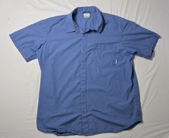 Columbia Sportwear Men’s XL Short Sleeve Blue Button Down Lined Shirt RN#69724