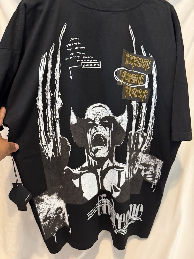 Civil Regime Men’s Wolverine Graphic Logo Print T-Shirt Black Crew Neck L