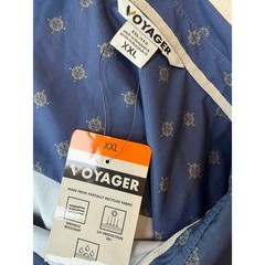 Voyager Shirt XXL NWT Nautical Compass UV Protection Stretch Mens Button Front