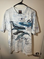 Single Stitch Whale TShirt Size XL Dye Sublimation