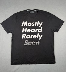 Mostly Heard Rarely Seen Disappearing Tee Black Graphic Streetwear Shirt L