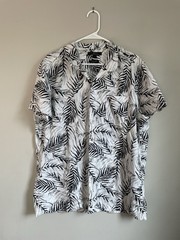 Marc Anthony Men’s Shirt Size XL White Tropical Hawaiian Luxury Slim Fit Comfort