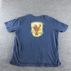 Tommy Bahama Shirt Mens XL Blue Tail Back Lobster Football Graphic Tee Beach