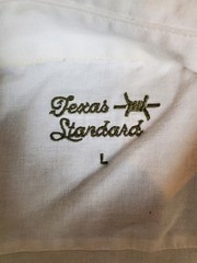 Texas Standard Guayabera Shirt Mens Large White Linen Blend Button Up Cowboy