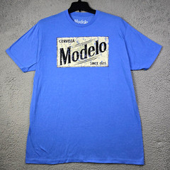 MODELO Beer VINTAGE LABEL SHIRT MENS XL Extra Large BLUE Mexican CERVEZA NWT