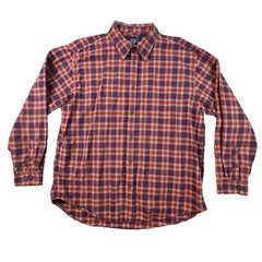Gap Men’s XL Burgundy Orange Plaid Flannel LS Button Up Shirt SEE DESCRIPTION