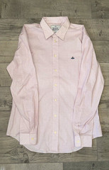 Vivienne Westwood Man Men’s Pink/White Polka Dot Long Sleeve Cotton Shirt VI