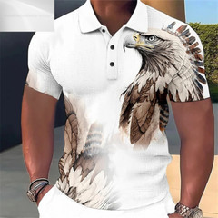 New Mens Shirt Men Fashion Short Sleeve 3D Printed Animal Print Shirts Tops