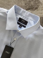 M&S Regular Fit Non Iron Pure Cotton Check Shirt ~ Collar 18″ ~ Size 2XL