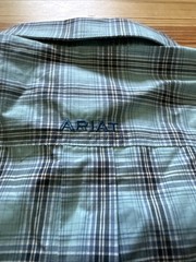 Ariat Men’s Pro Series Classic Fit Western Blue Sun Protection Vented Sz M