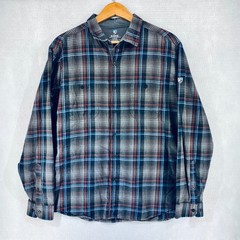 KUHL Flannel Shirt Mens Large Cotton Blend Plaid Button Up Outdoor Hiking