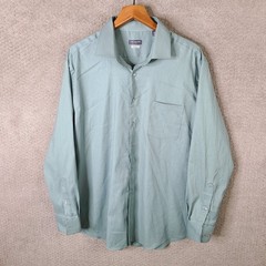 Van Heusen Flex Shirt Mens XL 34/35 Green Regular Fit Stretch Sage Long Sleeve