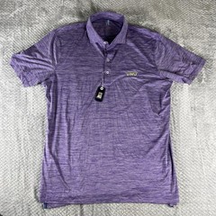Johnnie-O JMU James Madison Huron Featherweight Polo Purple Large NWT UPF 50