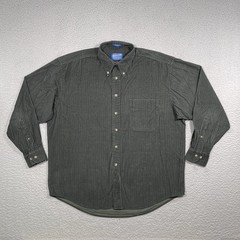 Pendleton Vintage Hunter Green Houndstooth Corduroy Button Shirt Men’s Size L