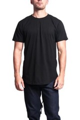 Victorious Men’s Casual Fishtail Long Length Curved Hem T-Shirt TS634