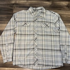 McKinley Shirt Mens Extra Large Green Gray Plaid Long Sleeve
