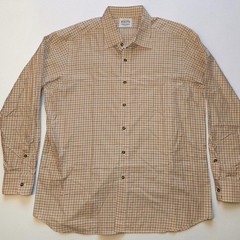 Taylor Stitch Long Sleeve Hawthorne Button Front Shirt XL Orange Gray Plaid USA