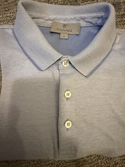 Canali knitted polo shirt Mens 38US 48 IT Cotton Pique Made In Italy