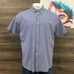 Ralph Lauren Gingham Seersucker Shirt Short Sleeve Button Down Casual XXL
