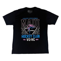 Violent Gentlemen Maui Hockey Club T-Shirt Mens XL Black Neon Shark Graphic VGHC