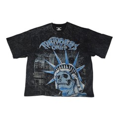 Members Only Men’s Liberty 1975 NYC Skyline T-Shirt Black / Blue Size 3XL