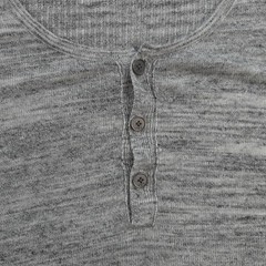 John Varvatos USA Shirt Mens XL Gray Sean Linen Blend Henley Thermal Preppy