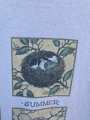 Vintage 90s Nature Seasonal Summer Spring Winter Autumn Xl White Shirt