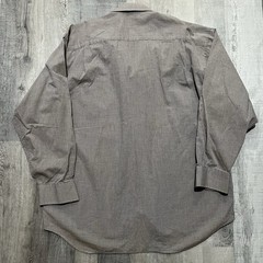 Christian Dior Cotton Button Micro Check Long Sleeve Grey Dress Shirt Plaid