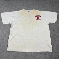 Russell Athletic T Shirt Mens XXL NC State Video Staff Grey Vintage NCAA Y2K 00s