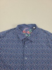 Robert Graham Shirt Mens XL Blue Seagull Print Cotton Club Causal