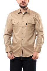 Kolossus Men’s Lightweight Cotton Blend Long Sleeve Work Shirt with Pockets