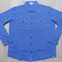 PETER MILLAR Mens XL LAVA WASH FLEECE KNIT SHIRT JACKET BLUE CHORE SHACKET