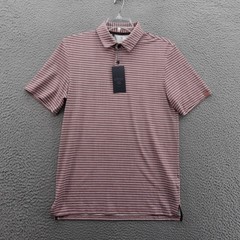 VRST Slub Stripe Mesh Polo Shirt Small Pink Men Golf Wicking Stretch NWT