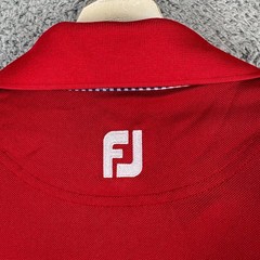 FootJoy Polo Shirt Mens XL Red Gingham Trim Olde Beau Golf Club Embroidered