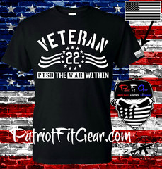 t shirt,Veteran 22,PTSD The War Within,Support Our Troops,Military,PTSD,Flag