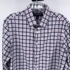 Mizzen and Main Shirt Mens Medium Trim Fit Plaid Performance Menswear