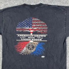 Bayside T-Shirt Mens XL Black Union Graphic Heavyweight Pocket Tee