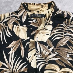 Tori Richard Mens L Large Floral Made in USA Mother of Pearl Button Camp Shirt