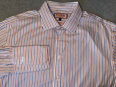 Thomas Pink Jermyn Street French Cuff Dress Shirt Size 17.5 Striped 48” Chest
