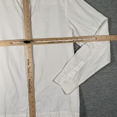 AllSaints Hoboken Shirt Mens Large White Solid Long Sleeve Button Front Casual